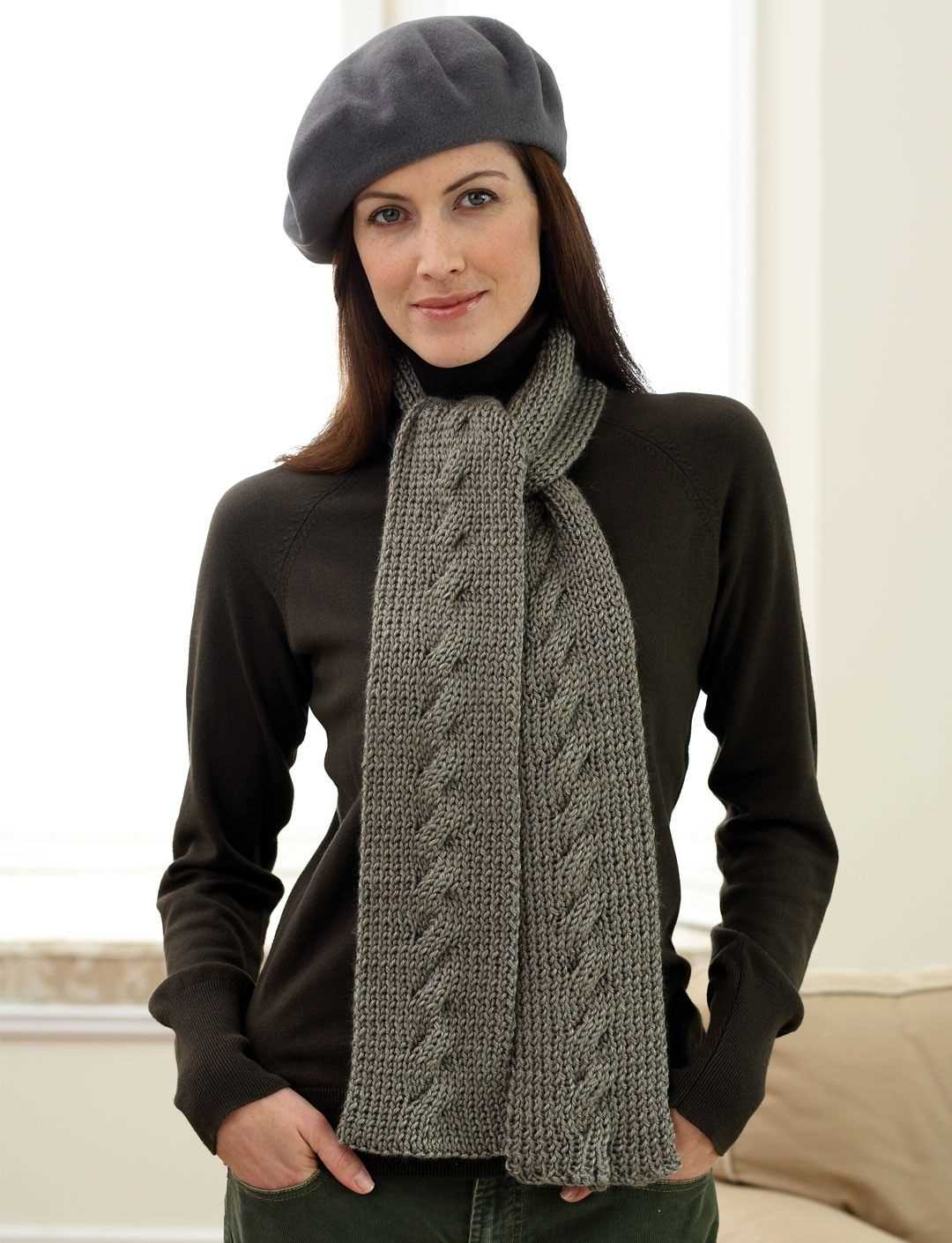 Cable scarf knit pattern