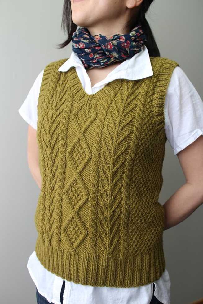 Cable vest knitting pattern free
