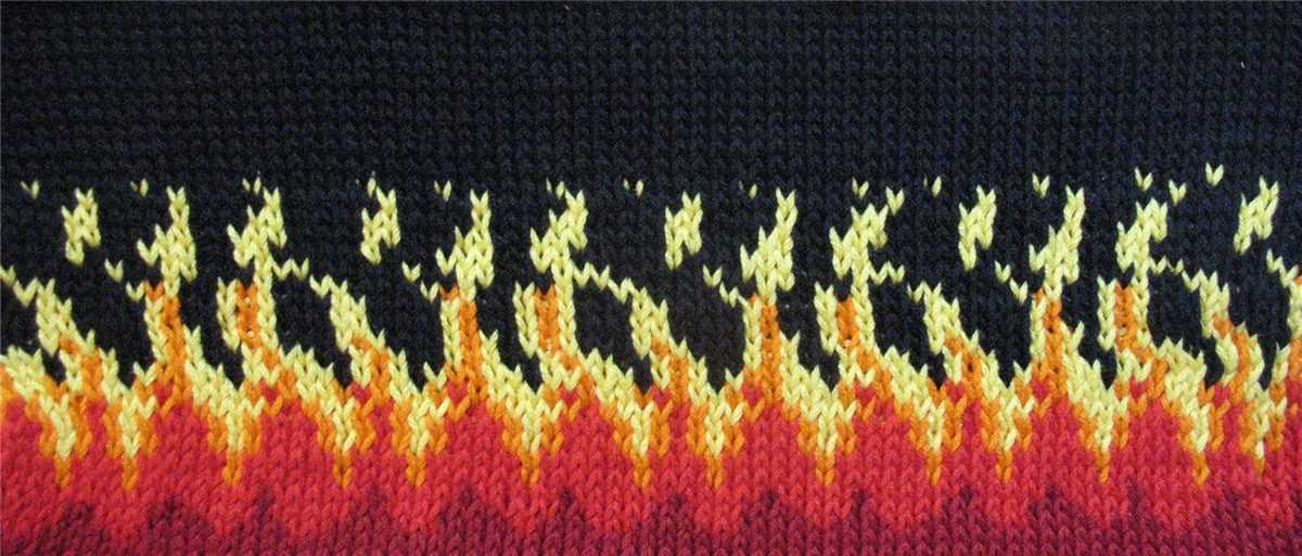 Candle flame knitting pattern