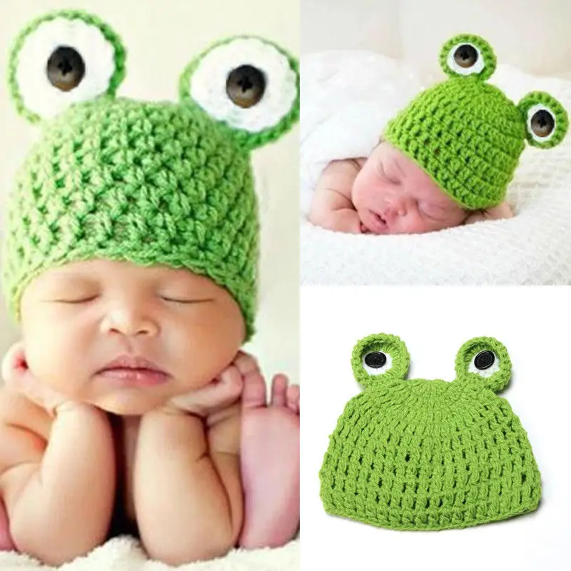 Knitted frog hat pattern