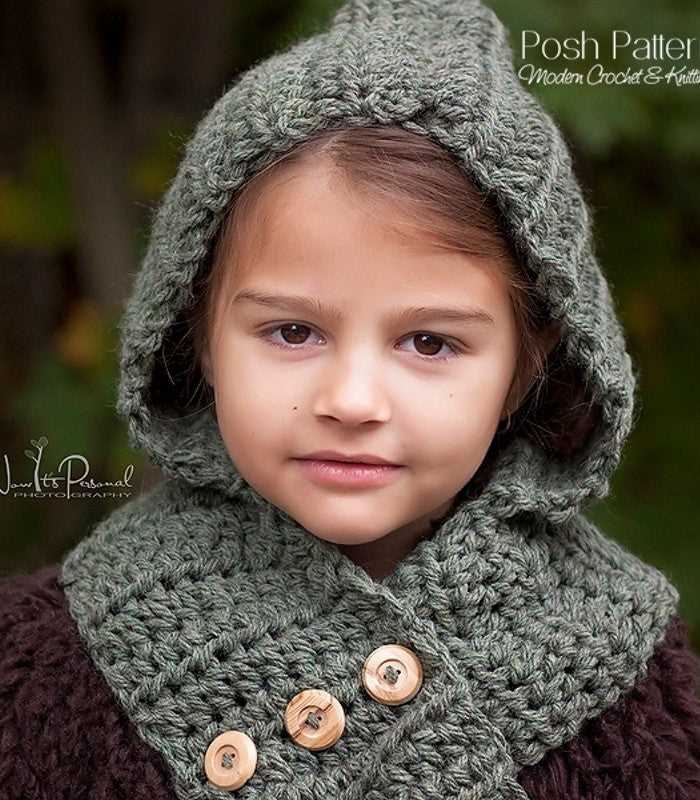 Children's hooded scarf knitting pattern