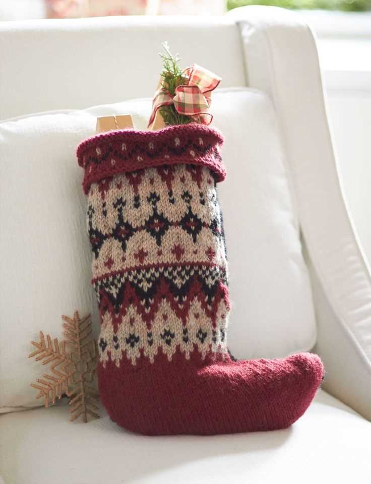 Christmas stocking pattern knit