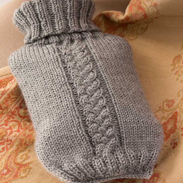 Chunky knit hot water bottle cover pattern