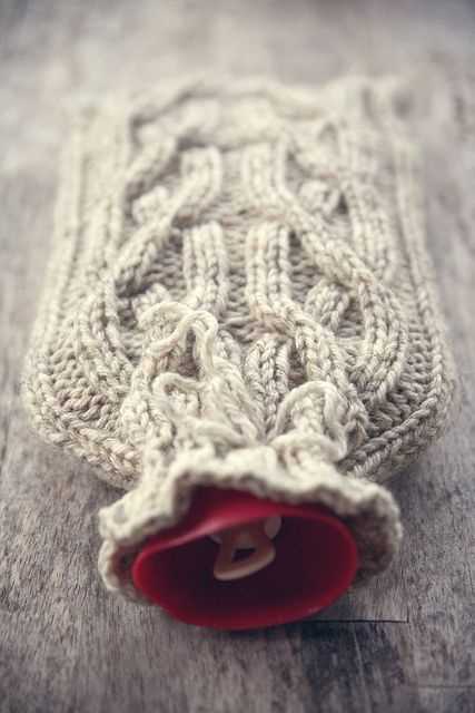 Chunky knit hot water bottle cover pattern