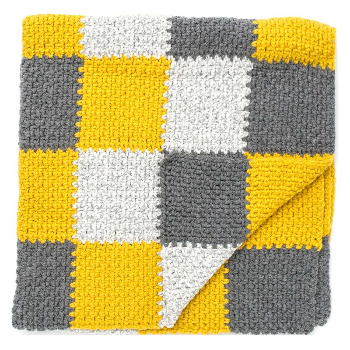 Chunky knit patchwork blanket pattern