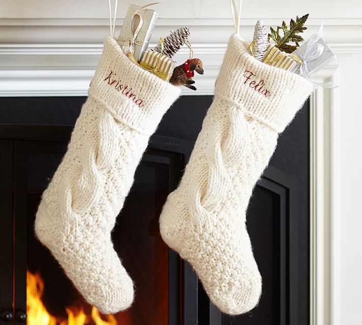 Chunky knitted stocking pattern