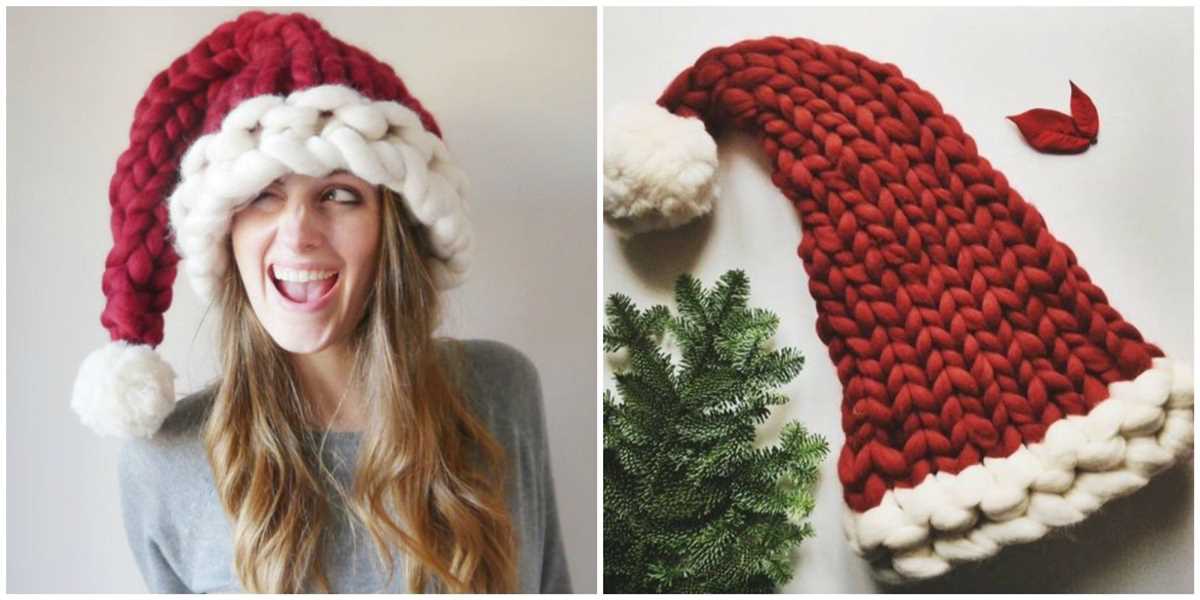Chunky yarn knit christmas stocking pattern