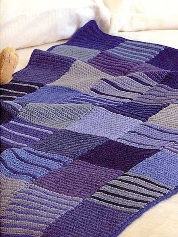 Chunky knit patchwork blanket pattern