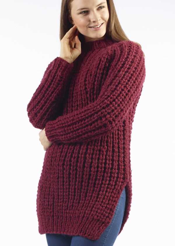 Chunky yarn sweater knitting pattern