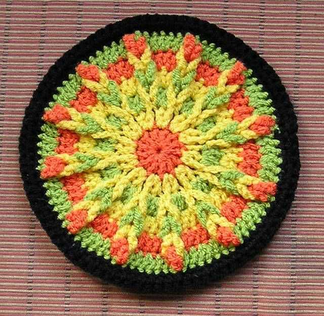 Circular dishcloth knit pattern