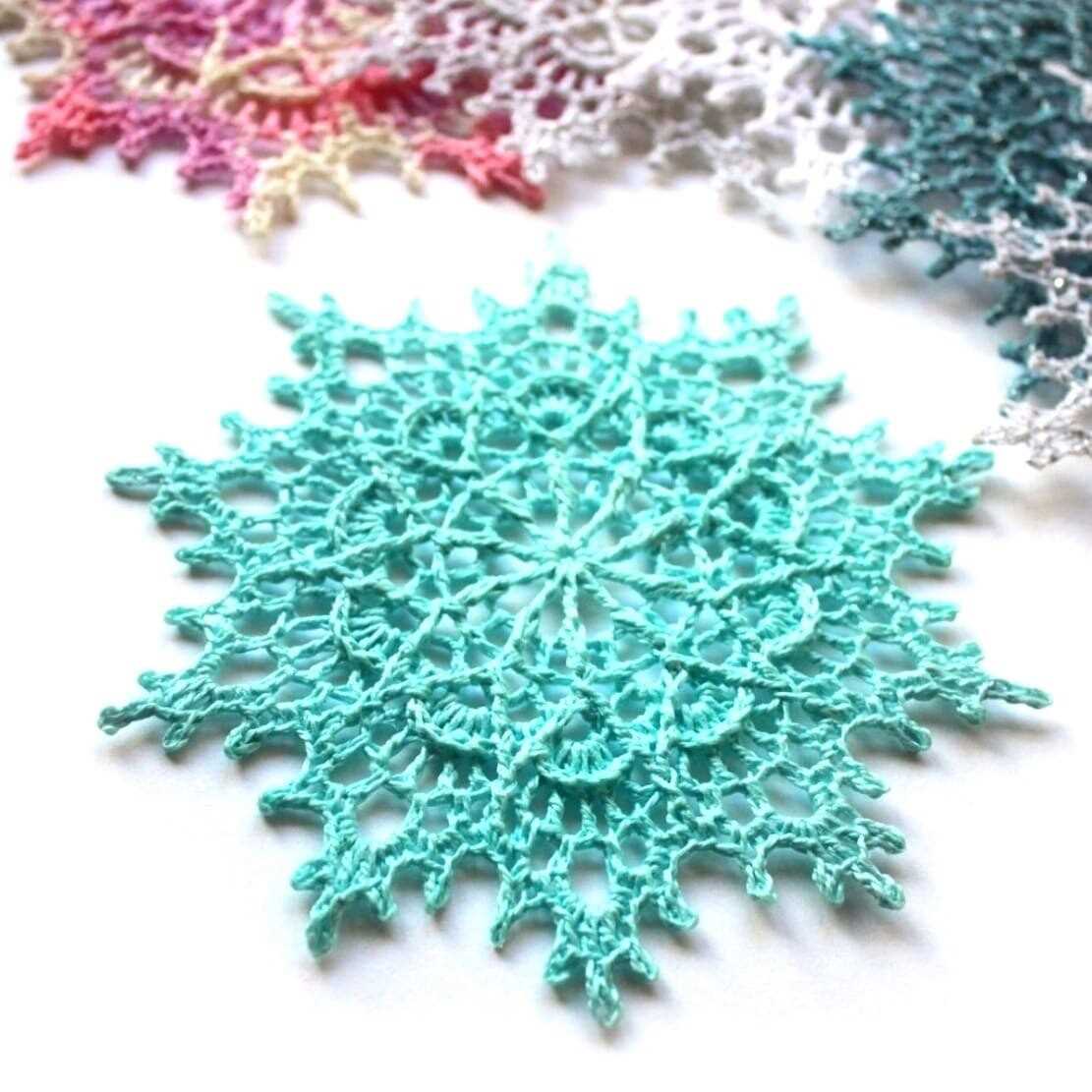 Free knitted snowflake dishcloth patterns
