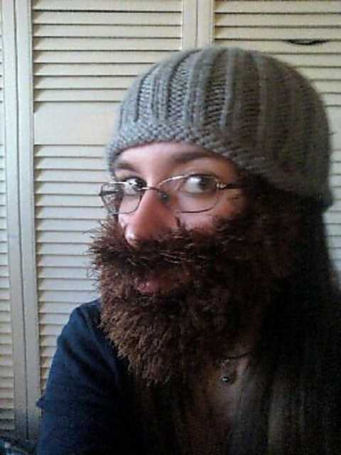 Knitted beard hat pattern