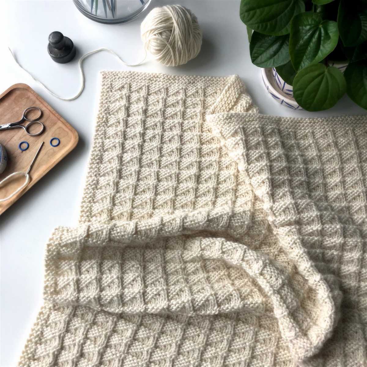 Reversible blanket knitting pattern