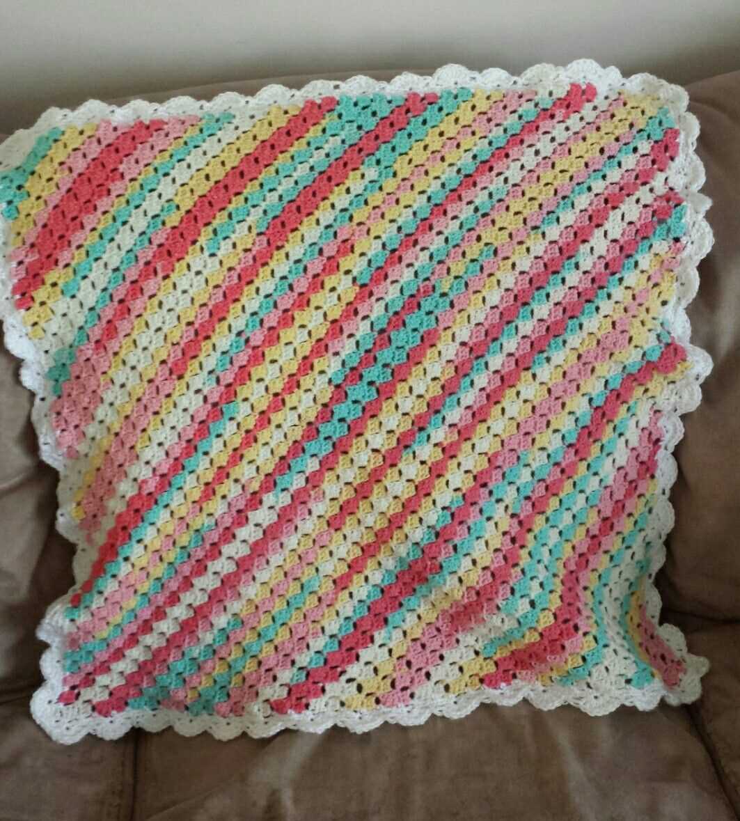 Corner to corner knit baby blanket pattern free