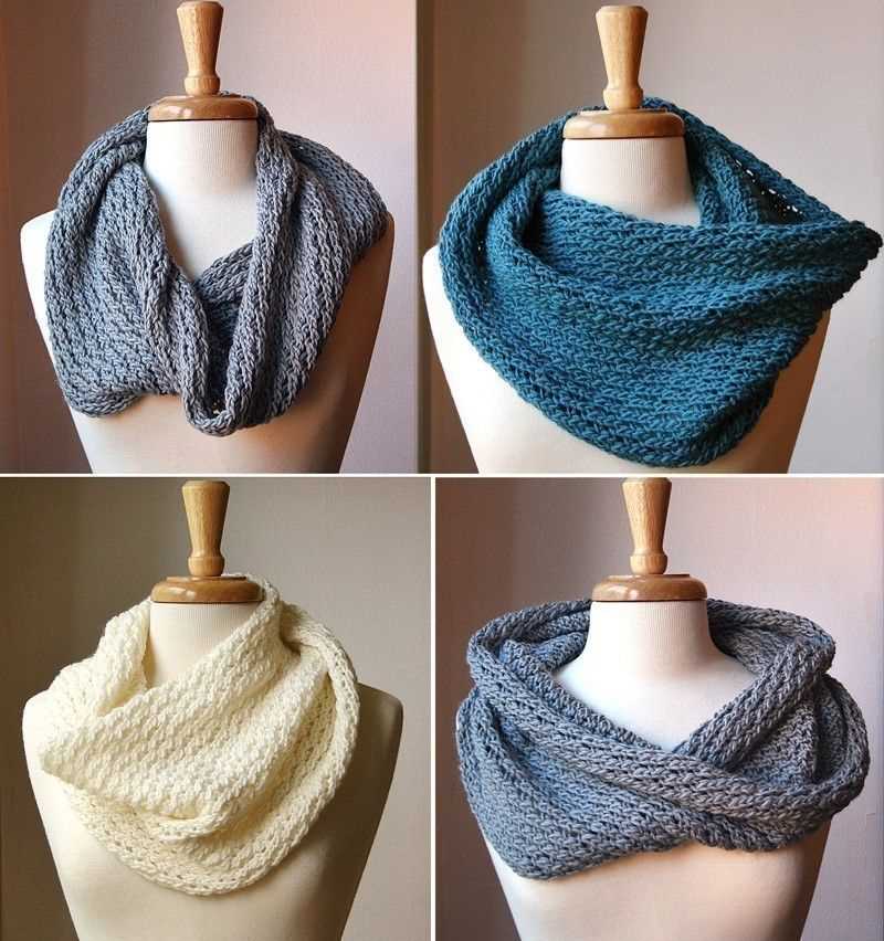 Cowl neck infinity scarf knitting pattern