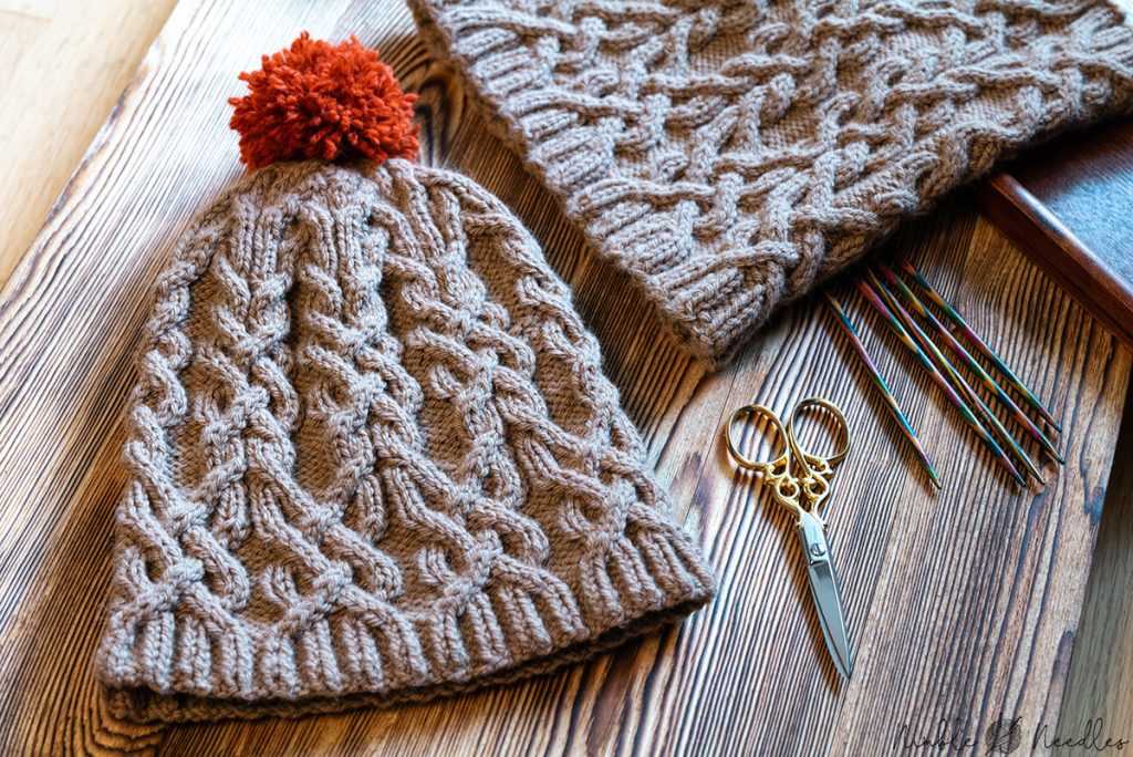 Cozy cable knit hat pattern