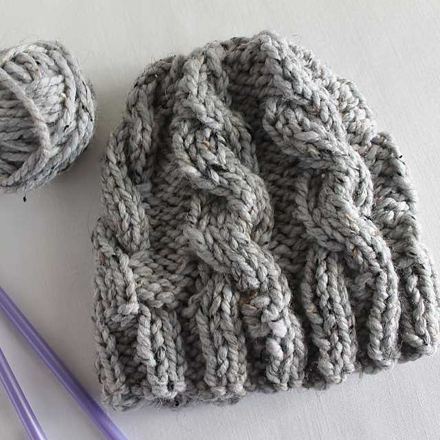 Cozy cable knit hat pattern