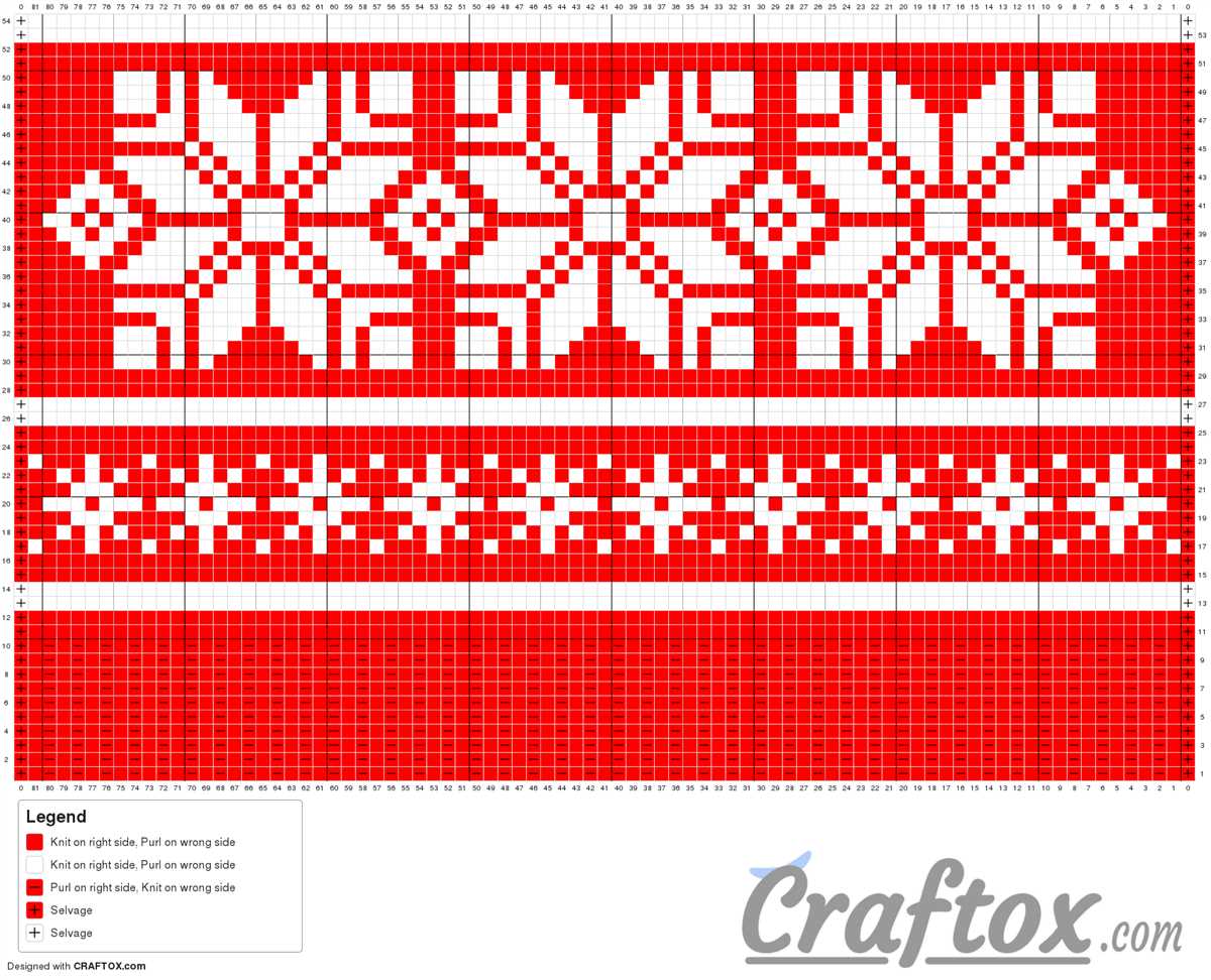 Cross stitch knitting pattern scarf
