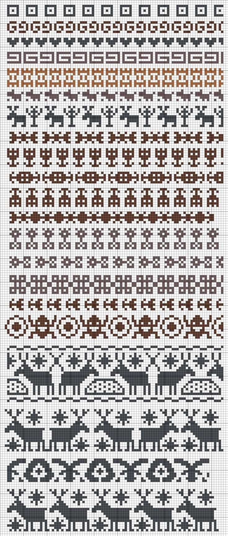 Cross stitch knitting pattern scarf