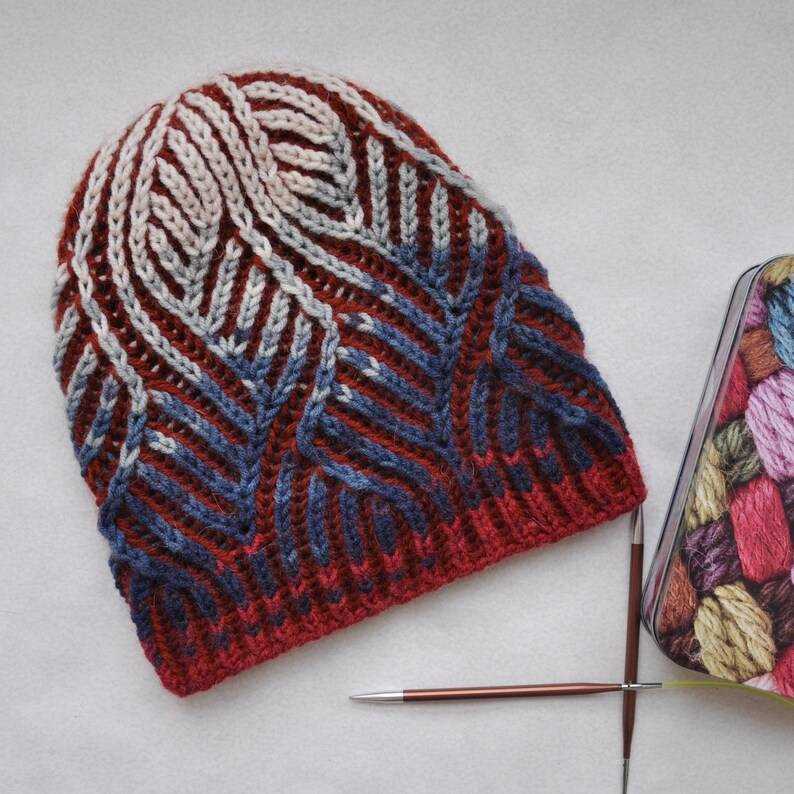 Two color beanie knitting pattern