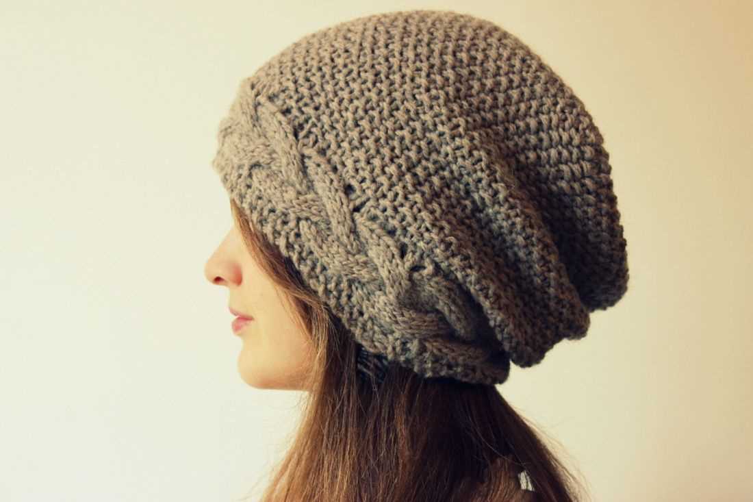 Knit hat pattern slouchy