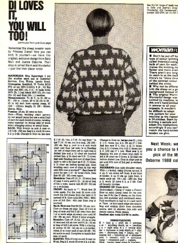 Knitting pattern reading