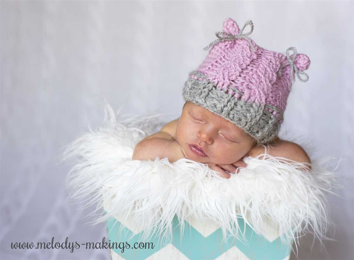 Newborn bear hat knitting pattern