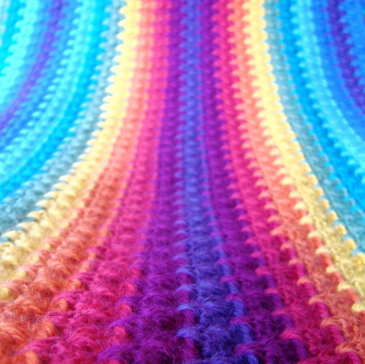 Knitted rainbow pattern
