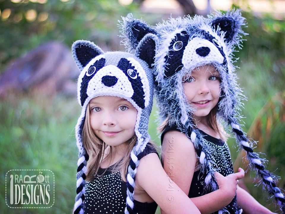 Raccoon hat knitting pattern