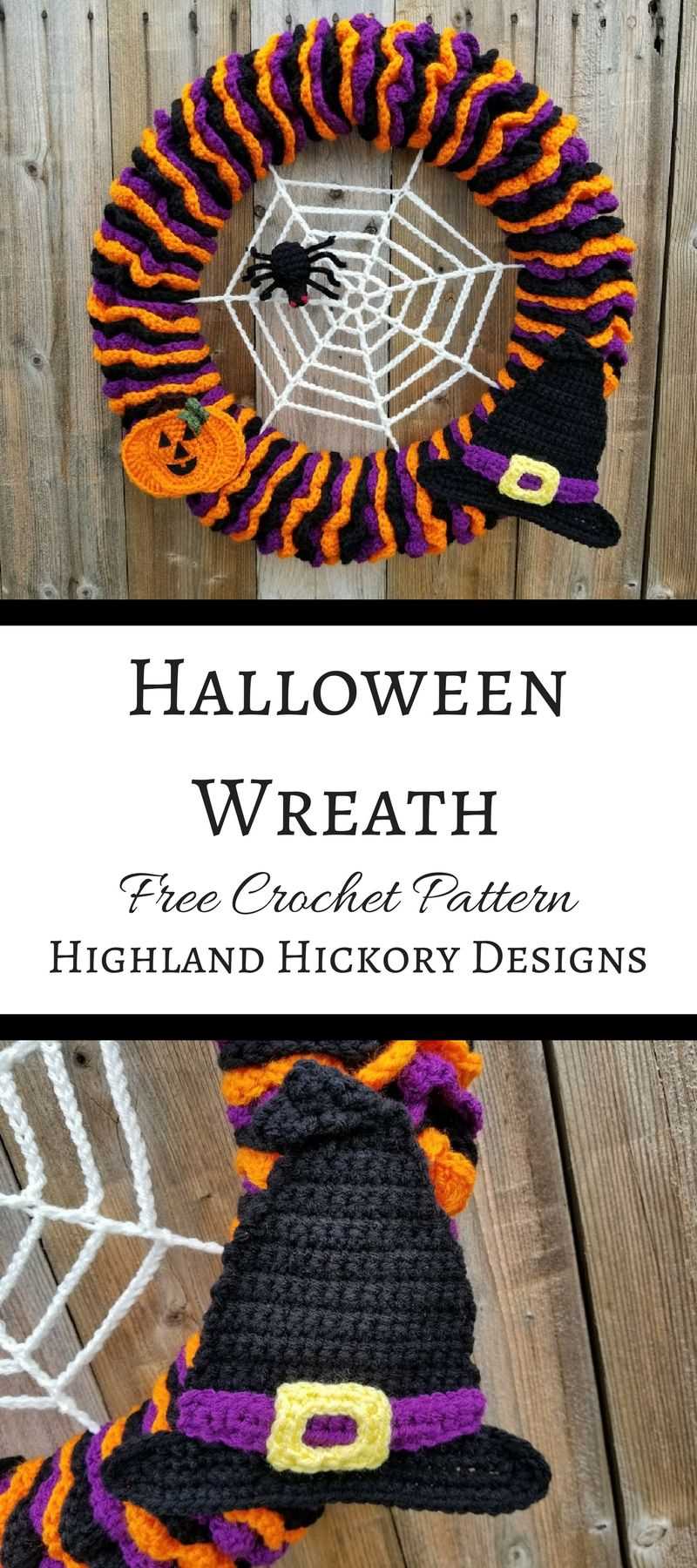 Knitted halloween wreath pattern