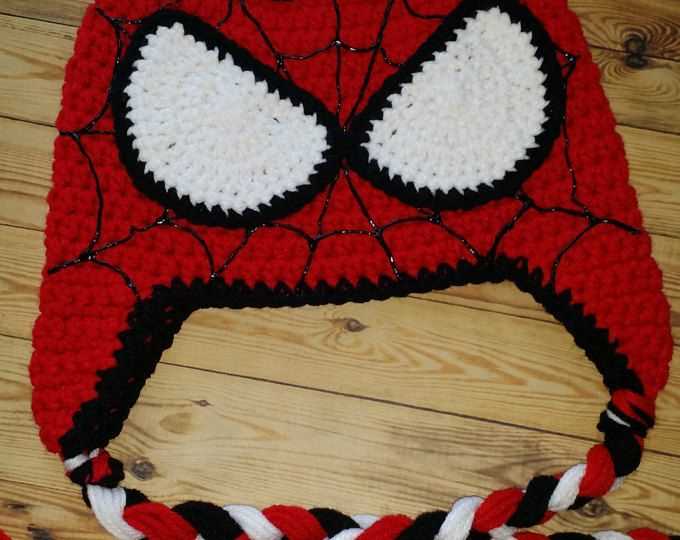 Knitted spiderman hat pattern