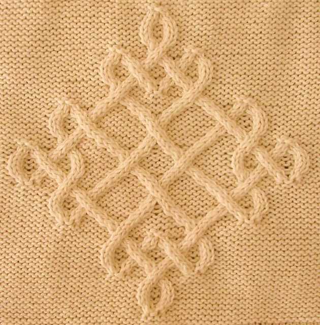 Diamond cable knitting pattern