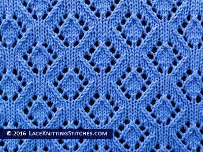 Diamond eyelet knitting pattern