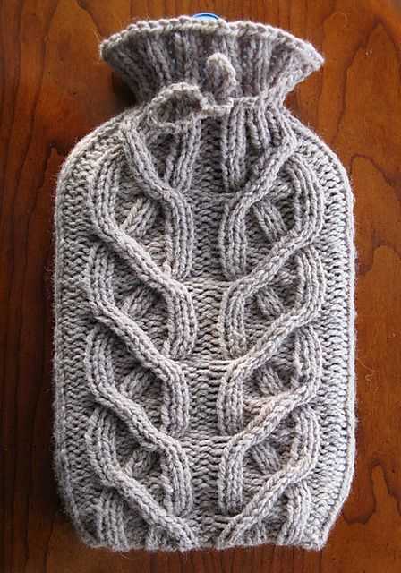 Free knitting pattern hot water bottle cover uk