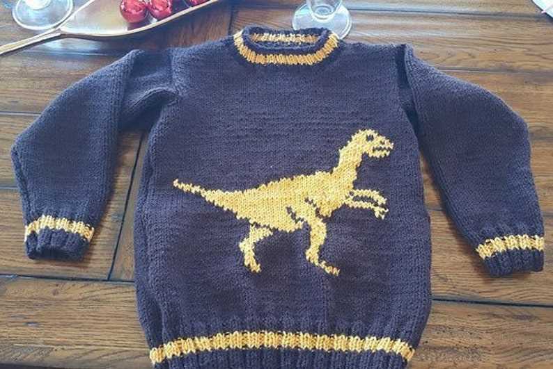 Dinosaur sweater knitting pattern