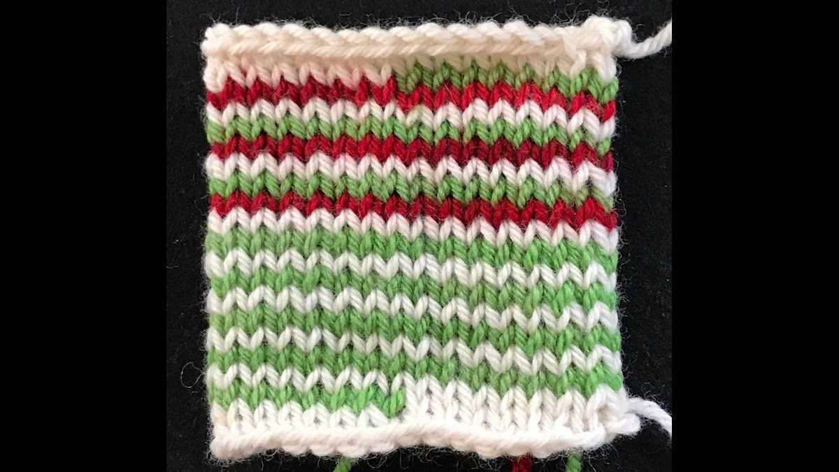 Helical knitting in pattern