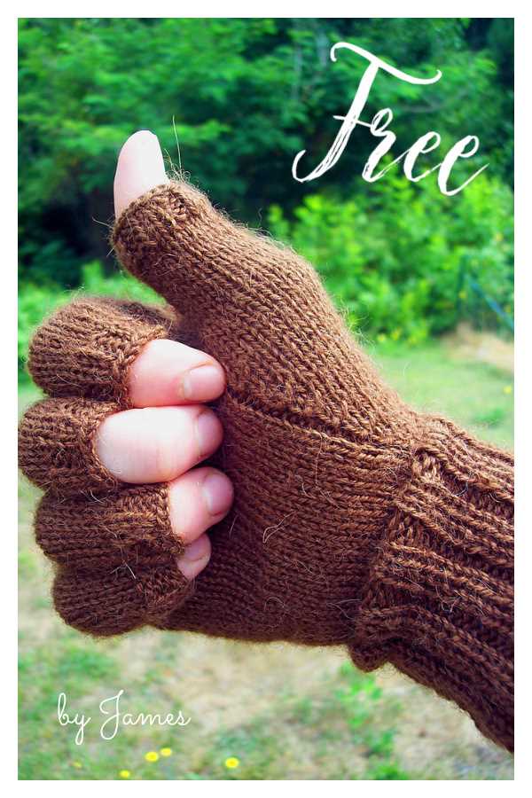 Free knitting pattern fingerless gloves 8 ply