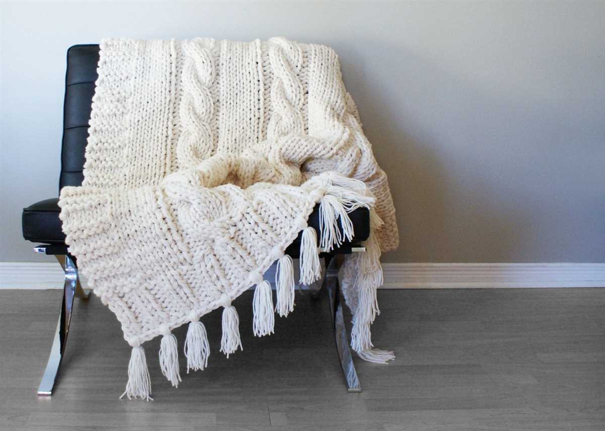 Chunky cable knit throw blanket pattern