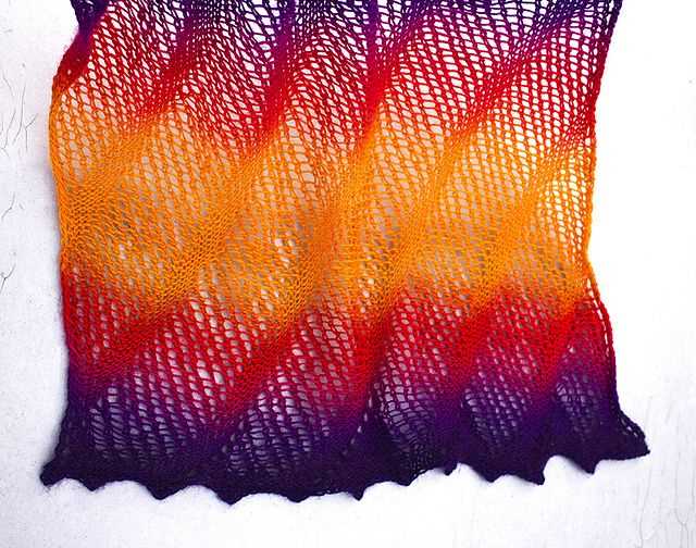 Drop stitch scarf knit pattern