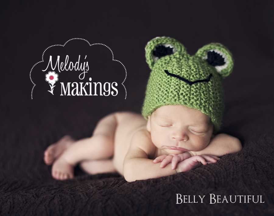 Knitted frog hat pattern