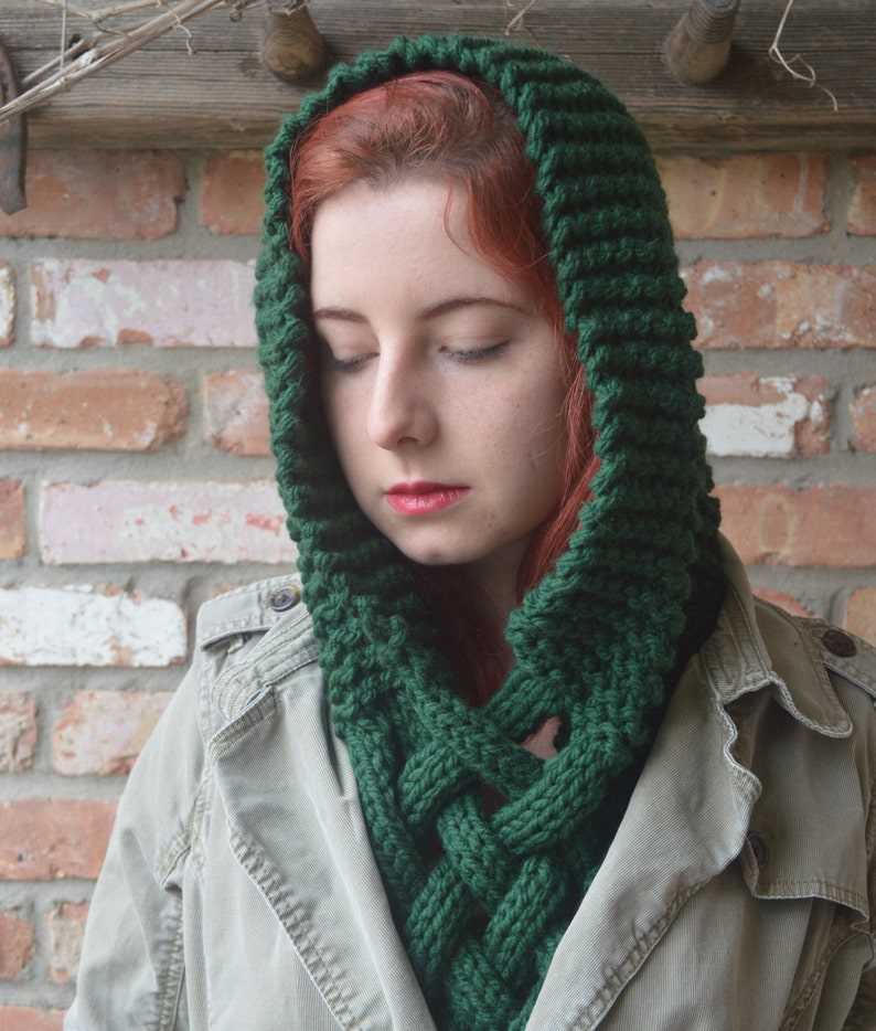 Knit woven scarf pattern