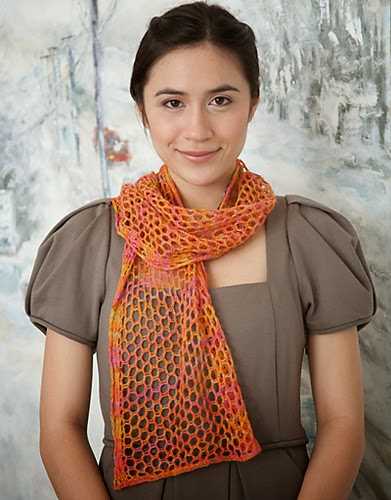 Honeycomb knitting pattern for scarf