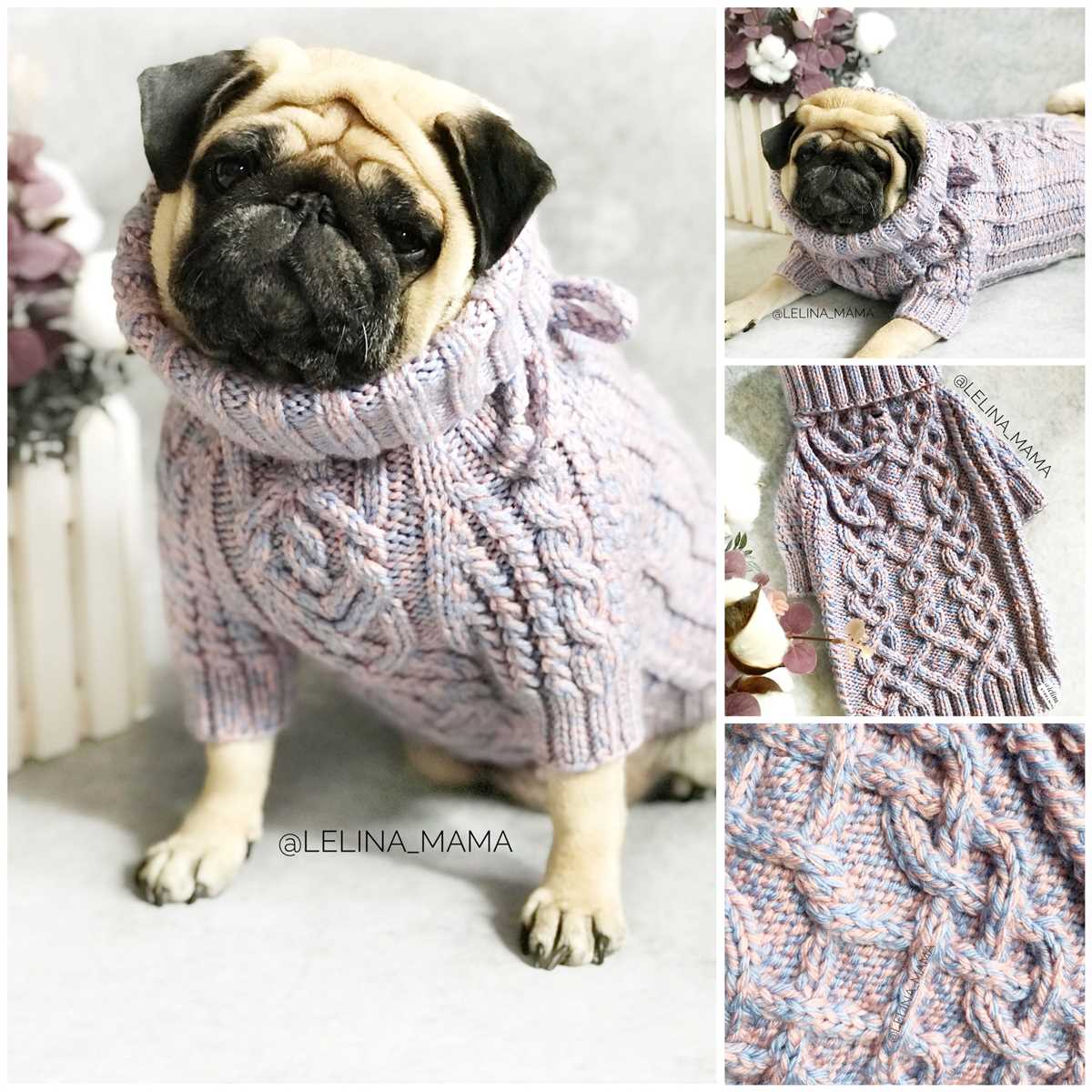 Pug dog knitting pattern
