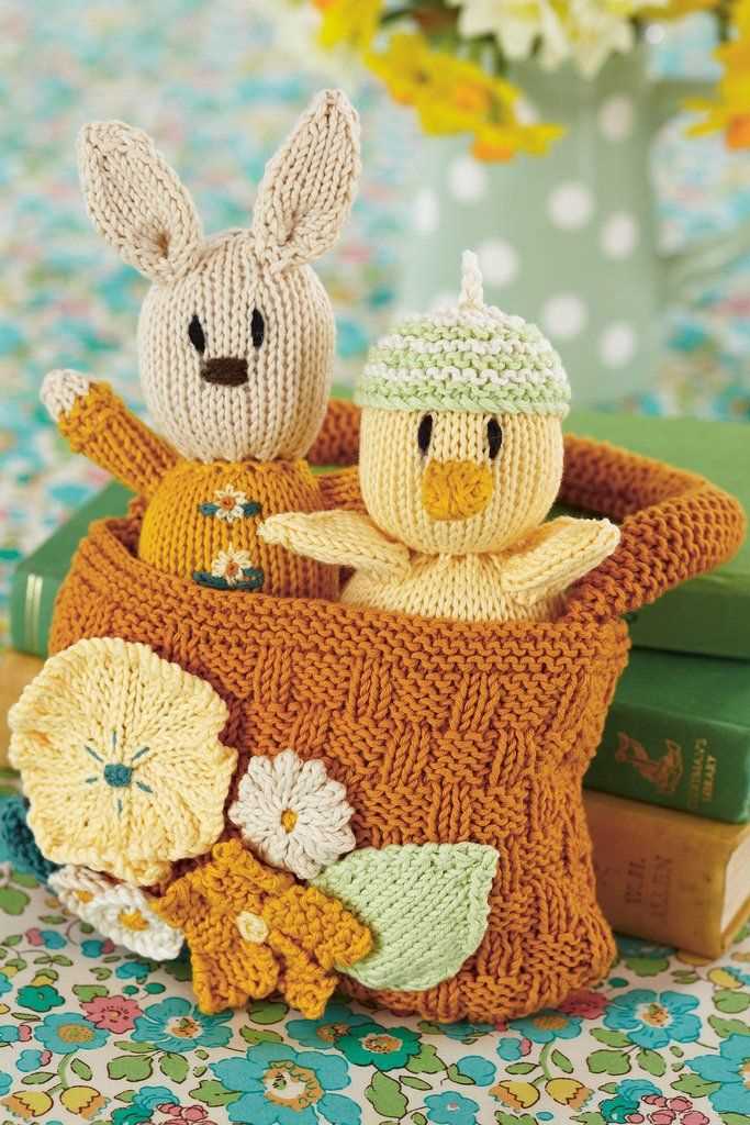 Easter chick basket knitting pattern