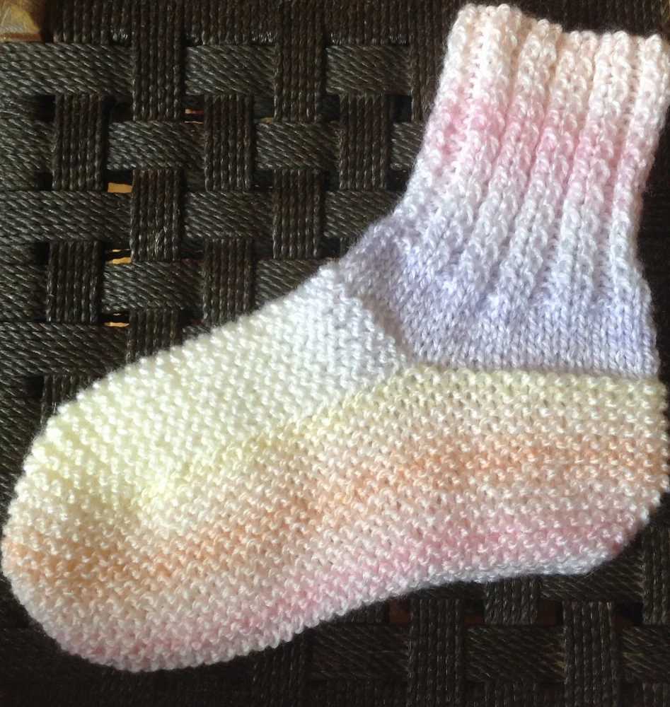 Easy bed socks knitting pattern 2 needles