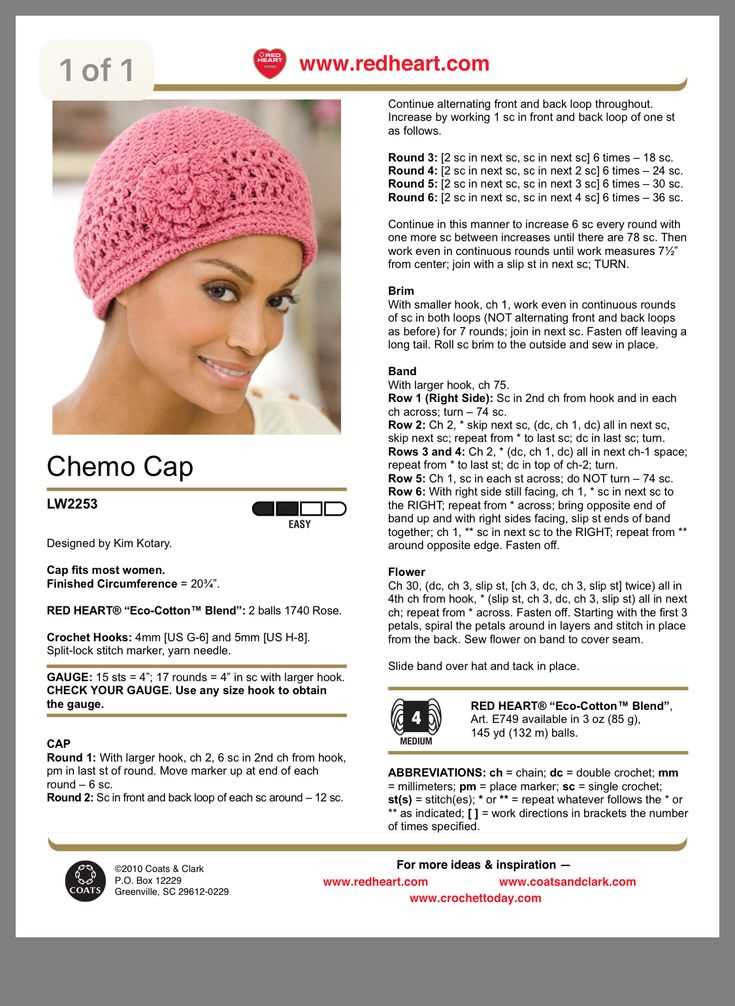 Easy chemo cap knit pattern