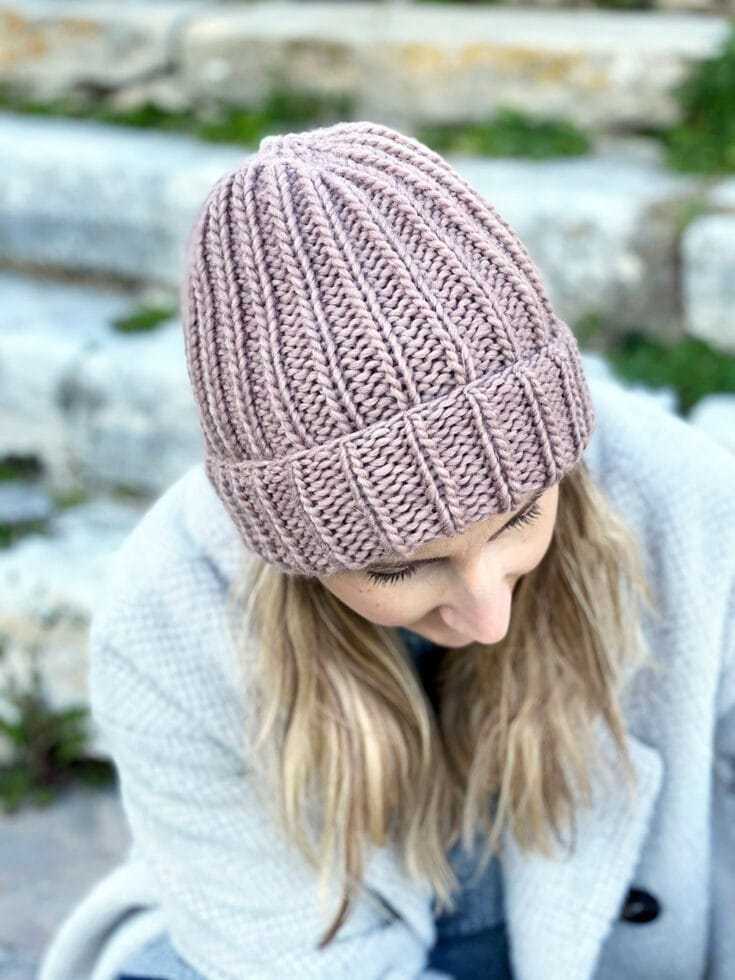 Easy slouchy hat knitting pattern straight needles