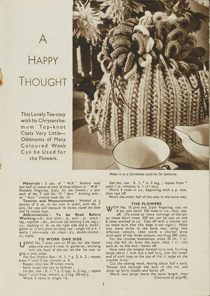 Knitted tea cozy pattern english