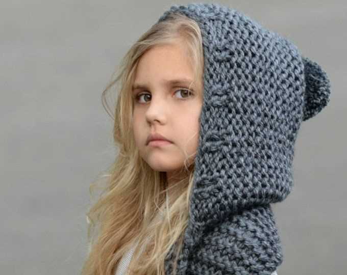 Children's hooded scarf knitting pattern