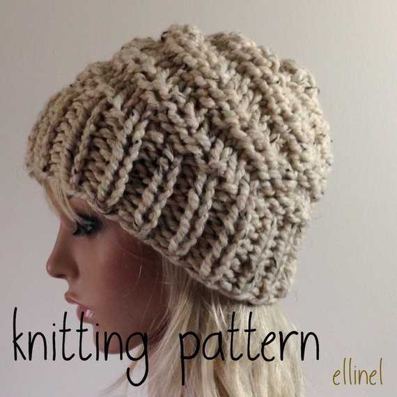 Chunky slouchy hat knitting pattern